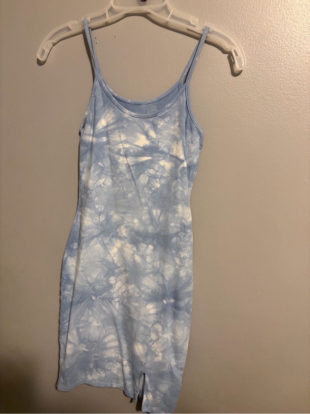 wild fable Light Blue and White Tie-Dye Slip Mini Dress